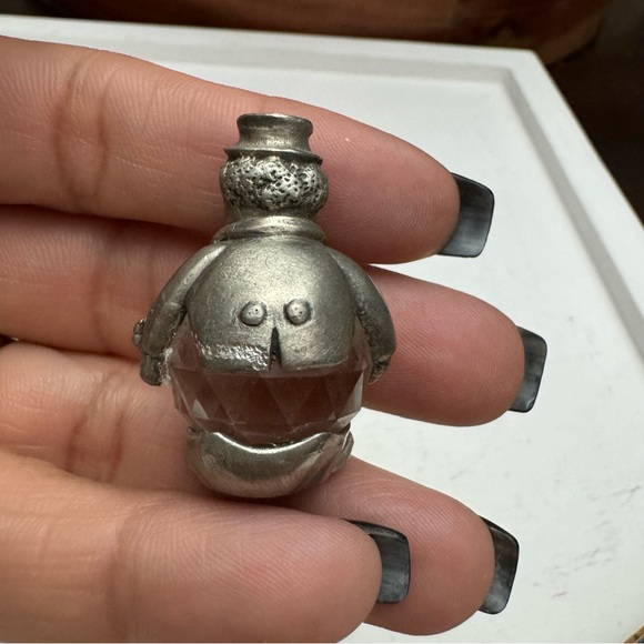 Vintage Cuteri Pewter Old Man with Crystal Belly Miniature - Picture 5 of 12